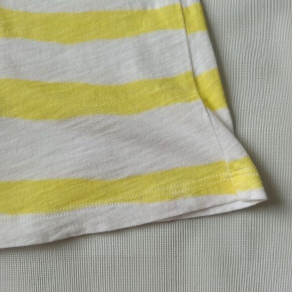 Ann Taylor LOFT Yellow Horizontal Striped Long Sleeve Tee Women's Small Petite - Picture 9 of 12